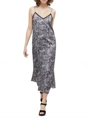The Kooples Lace Paisley Print Slip Midi Dress Size 1/ Small